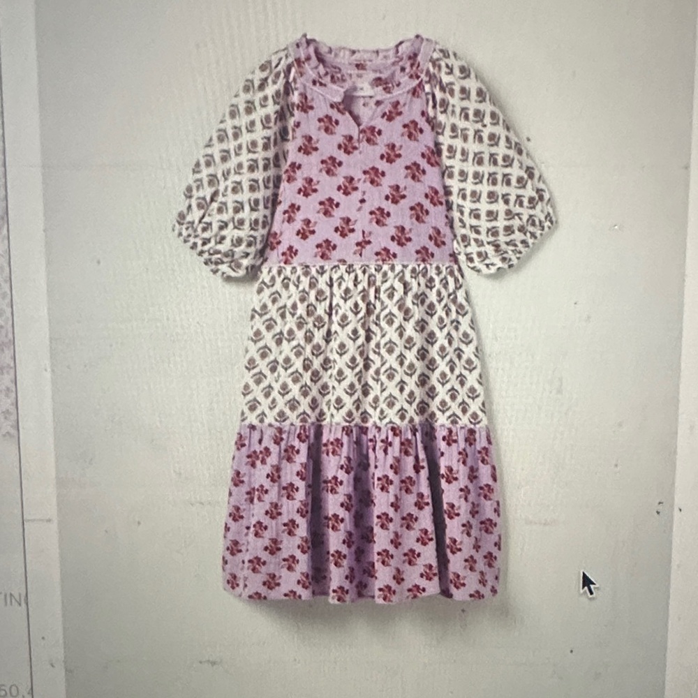 Zara Kids Purple and White Patterned Dress